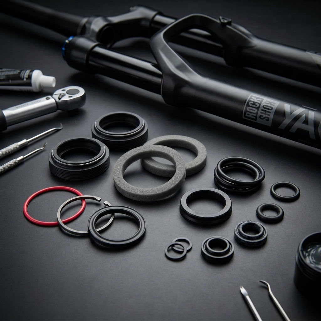 RockShox Federgabel Service-Kit Basic Yari SA-A1: Dichtungen, Schaumringe, Werkzeuge für Gabelwartung.