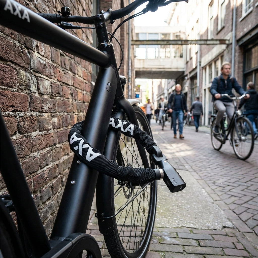 AXA Kettenschloss Absolute 8/90 schwarz sichert Fahrrad. Robustes 8mm Kettenschloss, 90cm lang, für optimalen Diebstahlschutz.