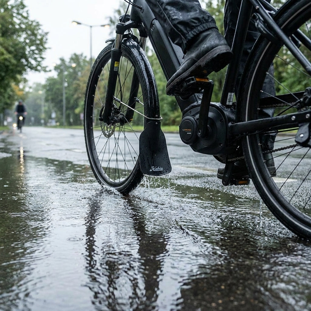 Hebie Schutzfinger 701: Schwarzer Spritzschutz für Fahrrad-Schutzbleche. Verlängert den Schutz, hält Fahrer & E-Bike sauber.