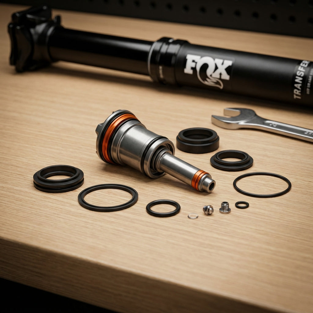FOX Service Set: Piston, Seat Post, External 6in Drop zur Wartung der FOX Transfer Sattelstütze für zuverlässige Funktion.
