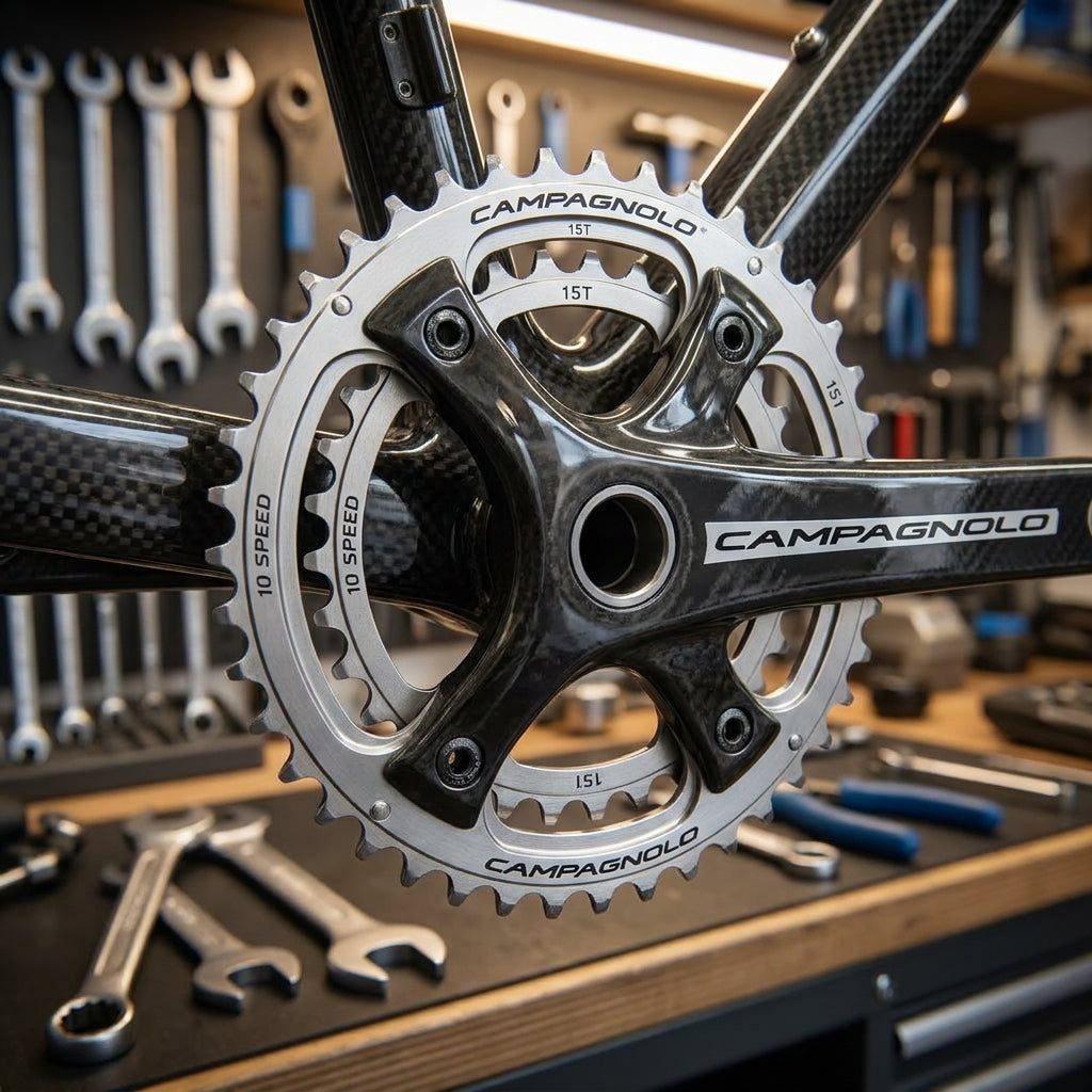 Campagnolo Kettenrad 10s 10S-151, 15 Zähne, silber, für 10-Gang-Fahrradantrieb. Hochwertige Fahrradkomponente.