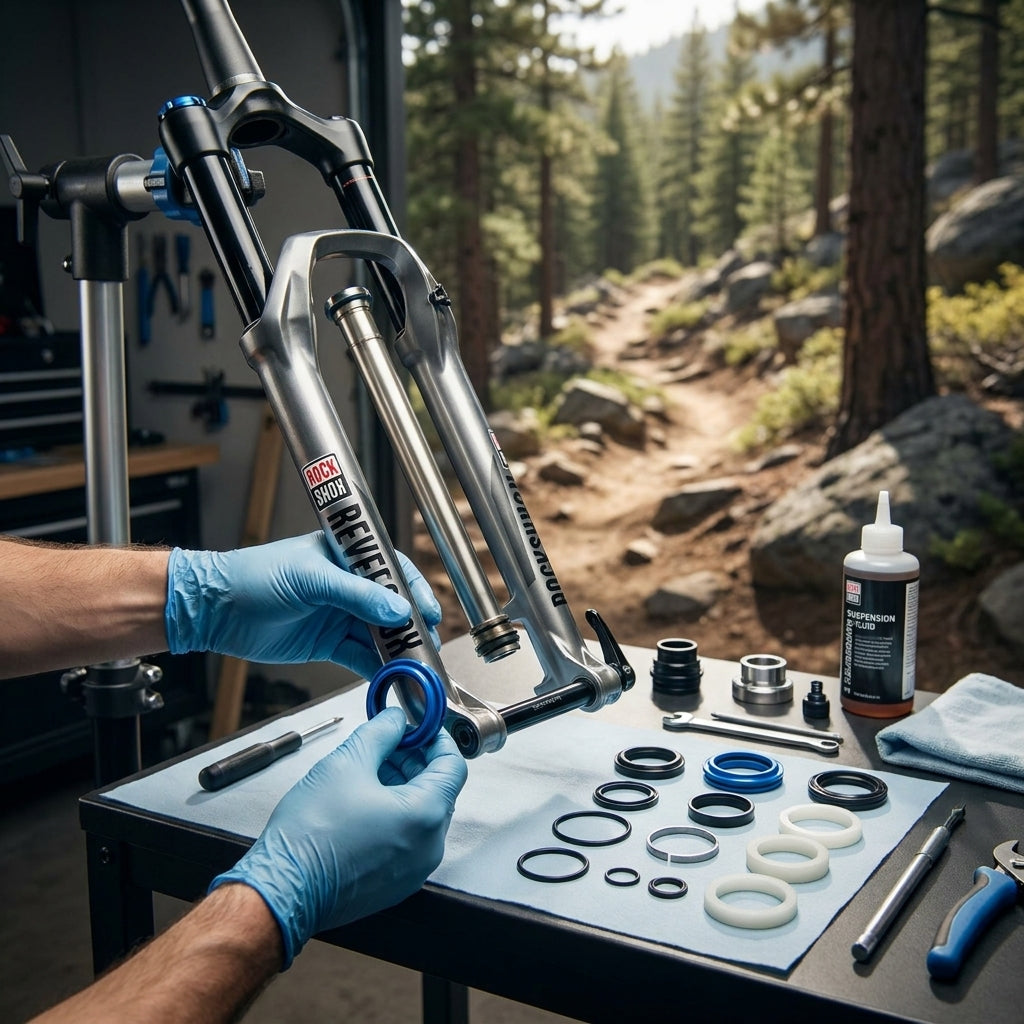 Rockshox Revelation Federgabel Service Kit Basic. Wartung für Dual Position Air AM Gabel. Mountainbike Performance optimieren.