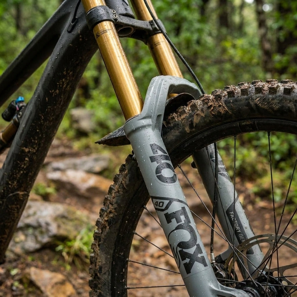 FOX Decal 2021 AM, 40, Battleship Grey Dämpferaufkleber auf FOX Fahrwerk. Hochwertiges Mountainbike Upgrade.