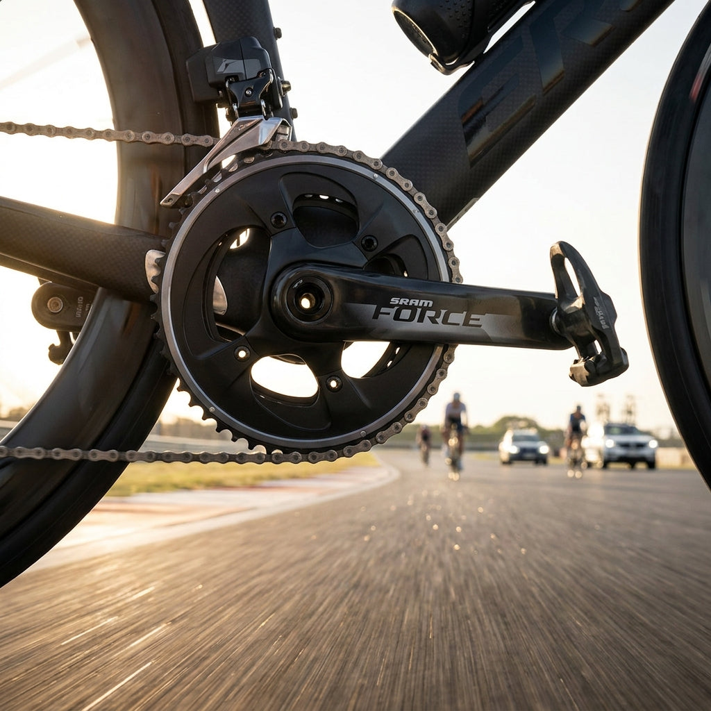SRAM Force Aero E1 Kurbelgarnitur 175 mm. Aero-Performance für Zeitfahren, Rennrad und Triathlon. Leicht und steif.