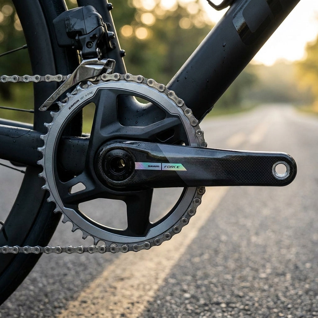 SRAM Force AXS 1x12 Kurbelgarnitur 175mm 40T am Rennrad für leichte Performance.