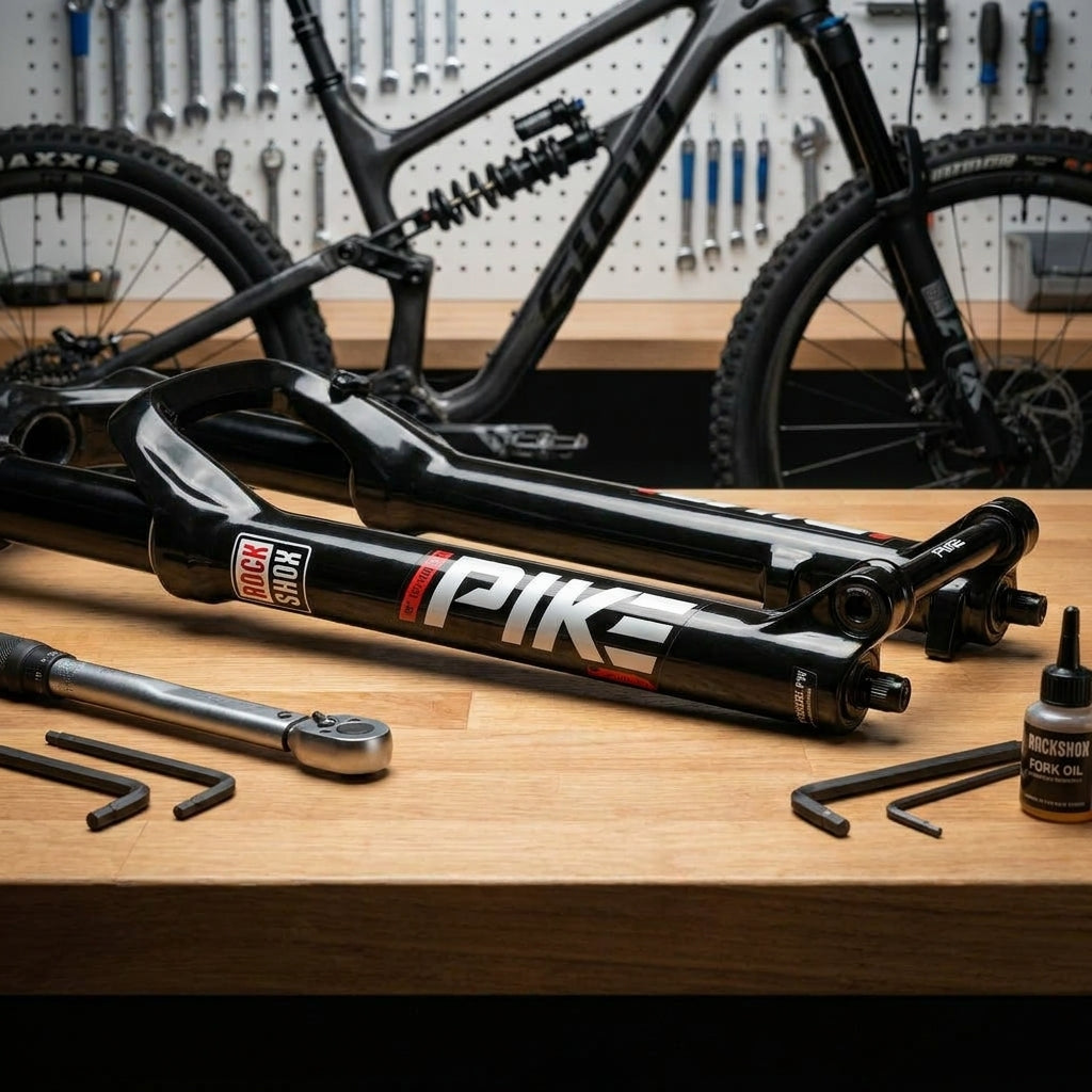 RockShox Tauchrohr 29" Pike Boost, glänzend schwarz mit PRV Ventilen. Ersatzteil für Mountainbike Federgabeln, 2023+.