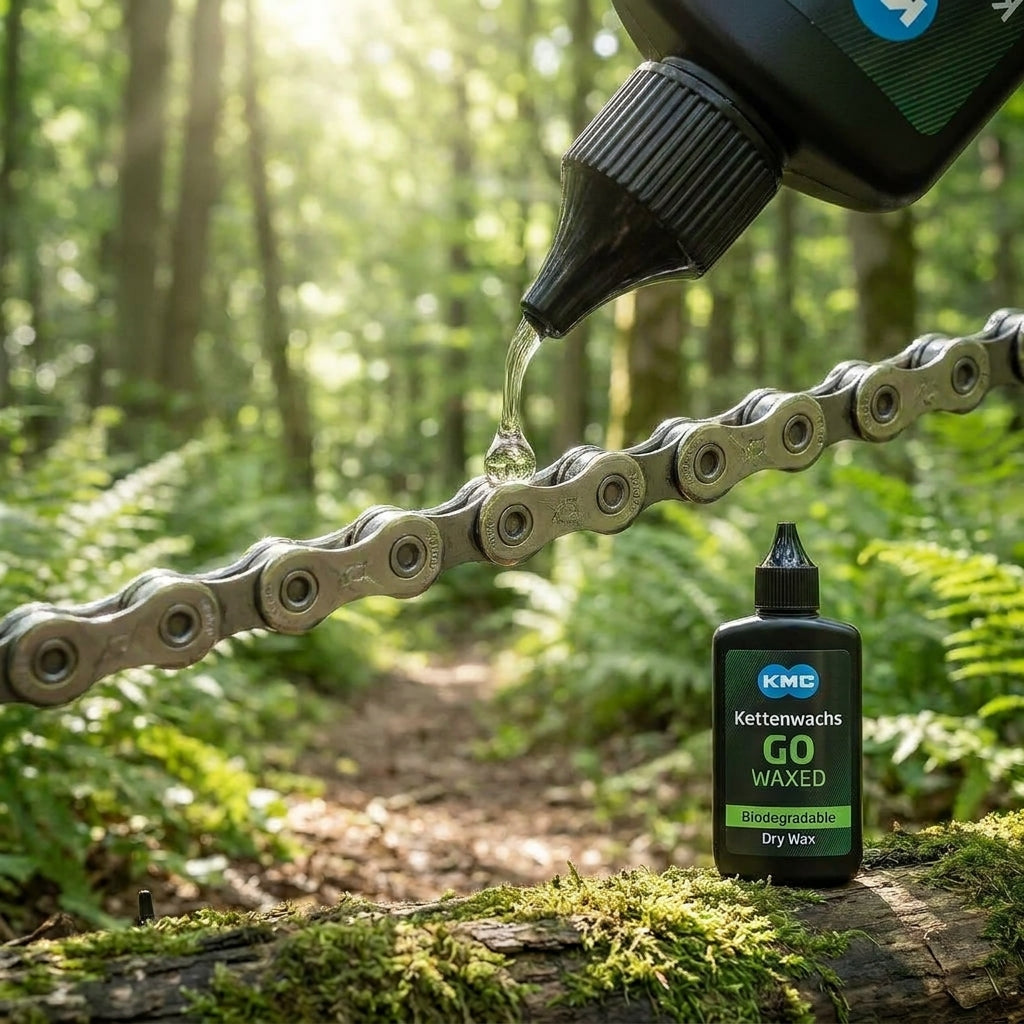 KMC Kettenwachs GO WAXED 80ml: Biologisch abbaubares Trockenwachs für Fahrradketten. Reduziert Reibung, schützt vor Schmutz.