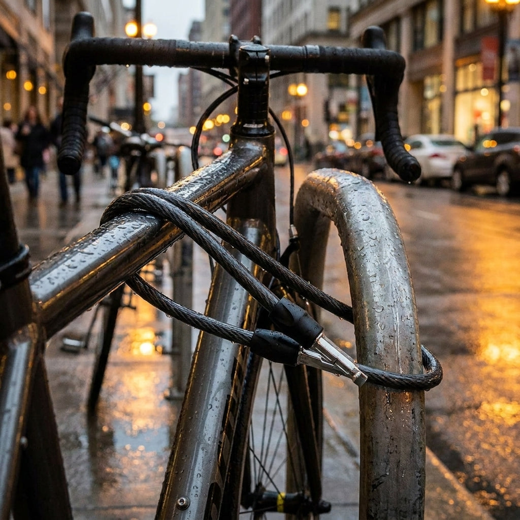 Onguard Revolver 8181 Kabelschloss 120cm, 12mm schwarz, sichert Fahrrad am Ständer bei Regen.