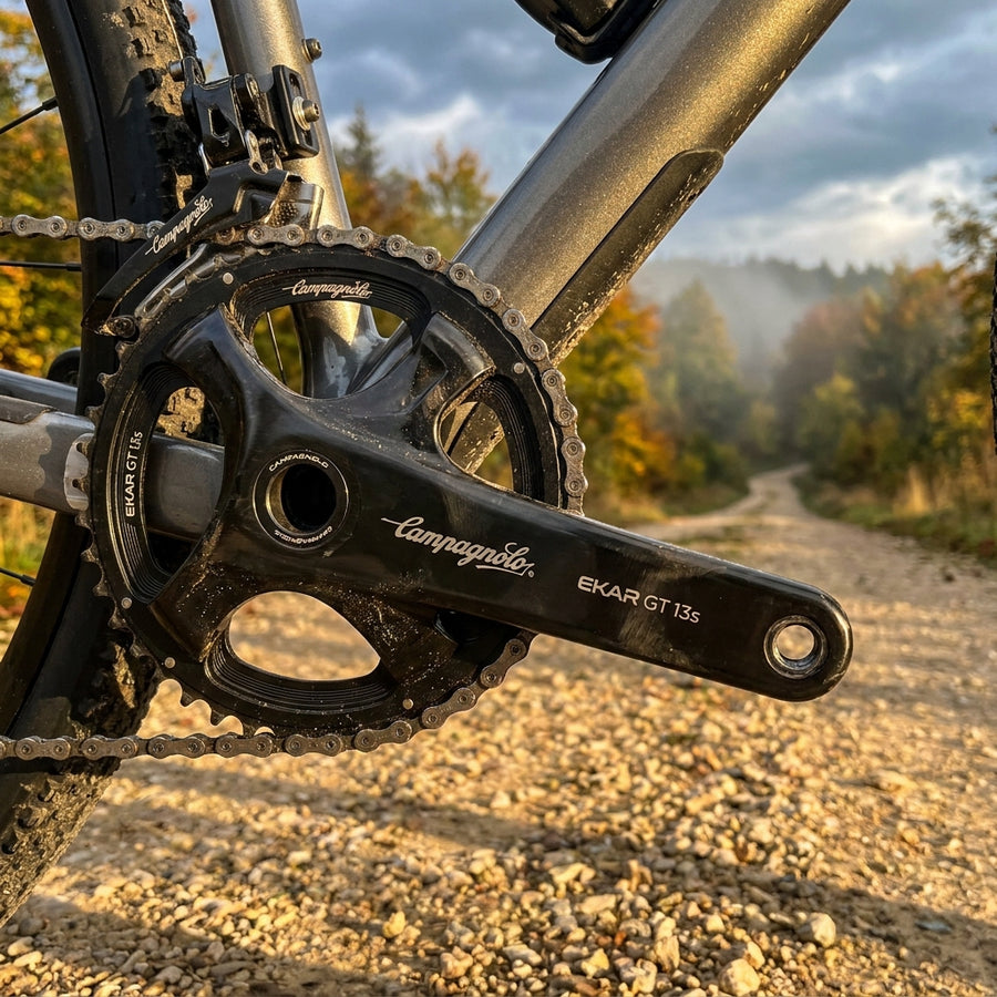 Campagnolo Ekar GT 13s 13-fach Gravelbike Kurbelgarnitur. 40 Zähne, 175mm Kurbellänge. Hochleistung für Abenteuer.