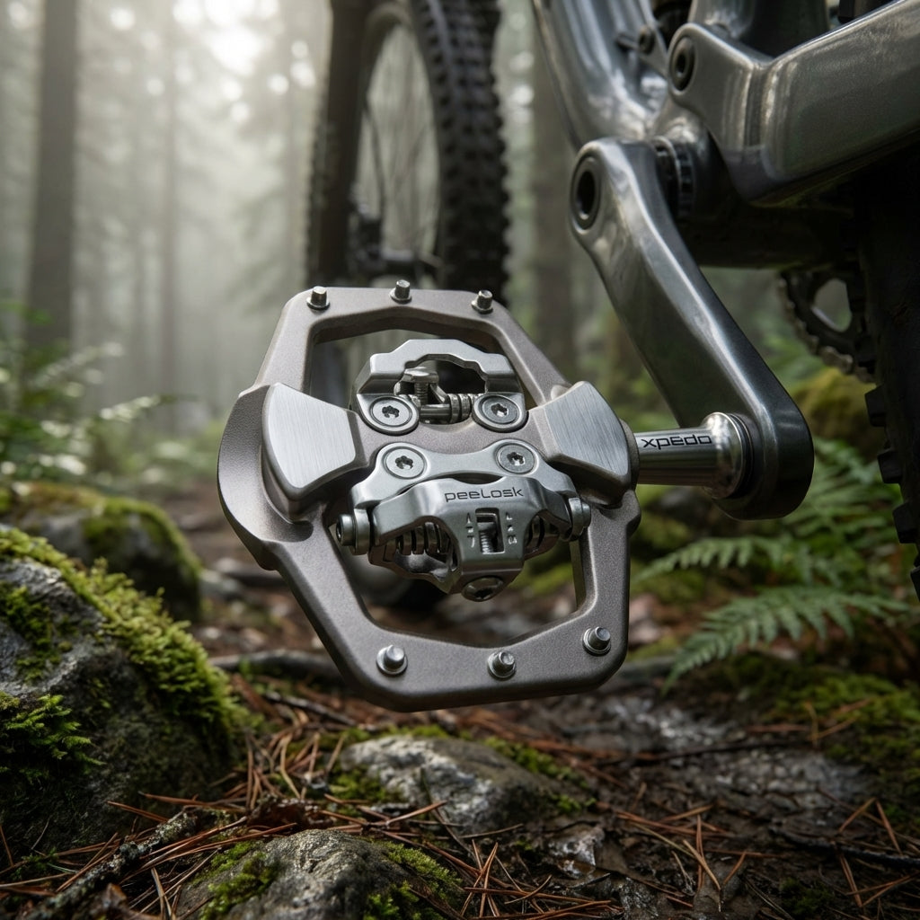 Xpedo Traverse Duo MTB Pedal grau Hybrid SPD und Plattform Aluminium 285g für Freeride und Mountainbike.
