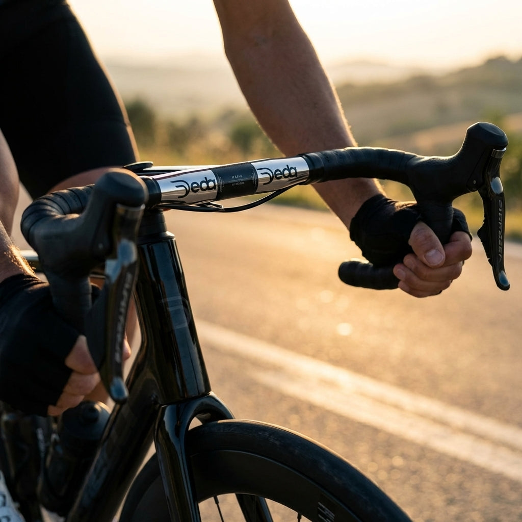Deda Lenker Superzero DCR Alu 420 mm polish on black am Rennrad.