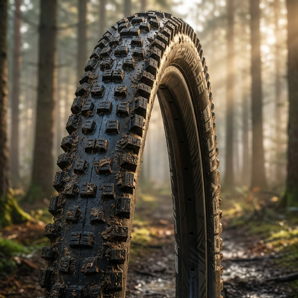 Schwalbe Nobby Nic 27.5x2.80 MTB-Faltreifen ADDIX Performance für E-Bikes bis 25 km/h im Wald.