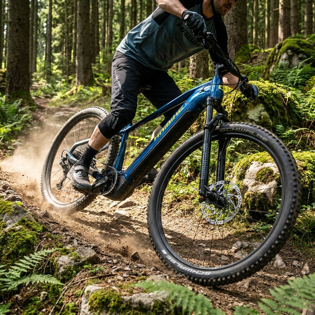 Haibike ALLTRACK 10 29" E-MTB in blau/titan/gelb. Leistungsstarkes XL E-Mountainbike mit 800Wh Akku und Yamaha Motor für anspruchsvolle Trails.