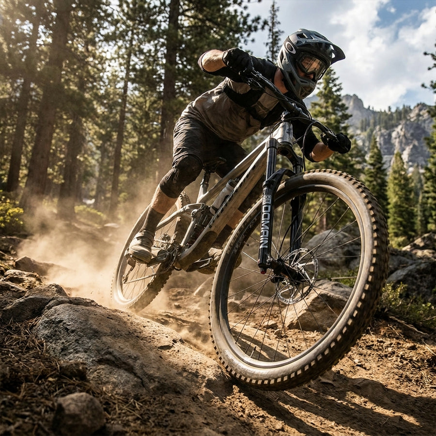 RockShox Domain Mountainbike Gabel Boost. Robuste Federung für 27/29 Zoll MTB. Performance und Kontrolle auf Trails.