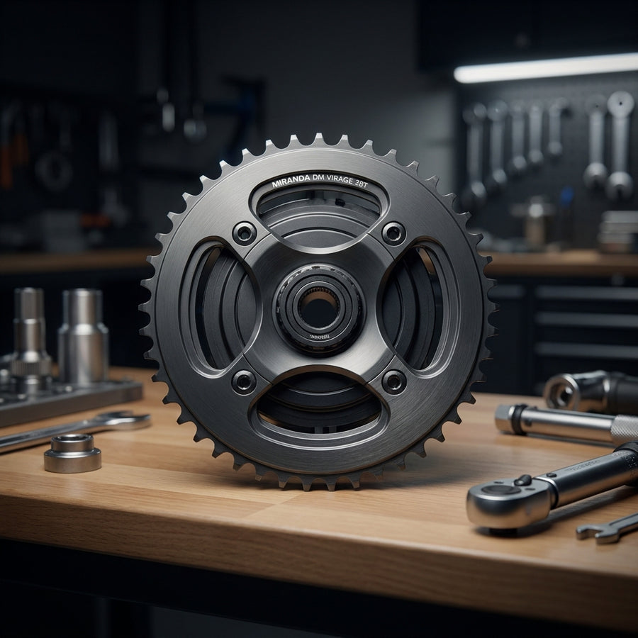 Miranda Kettenblatt DM Virage 38Z für Yamaha PW-ST/TE E-Bike Motor, inkl. Kettenschutzring. Hochwertiges Ersatzteil.
