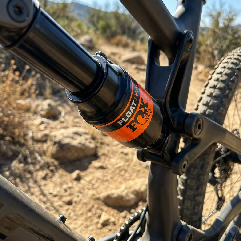 FOX Decal FLOAT LV Adj Orange Long (45-65 mm) - hochwertiger Dämpfer-Aufkleber