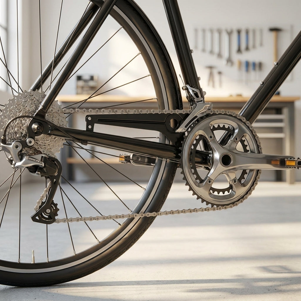 Horn Kettenschutz Befestigungssatz B0548/2 schwarz am Fahrrad-Antrieb.