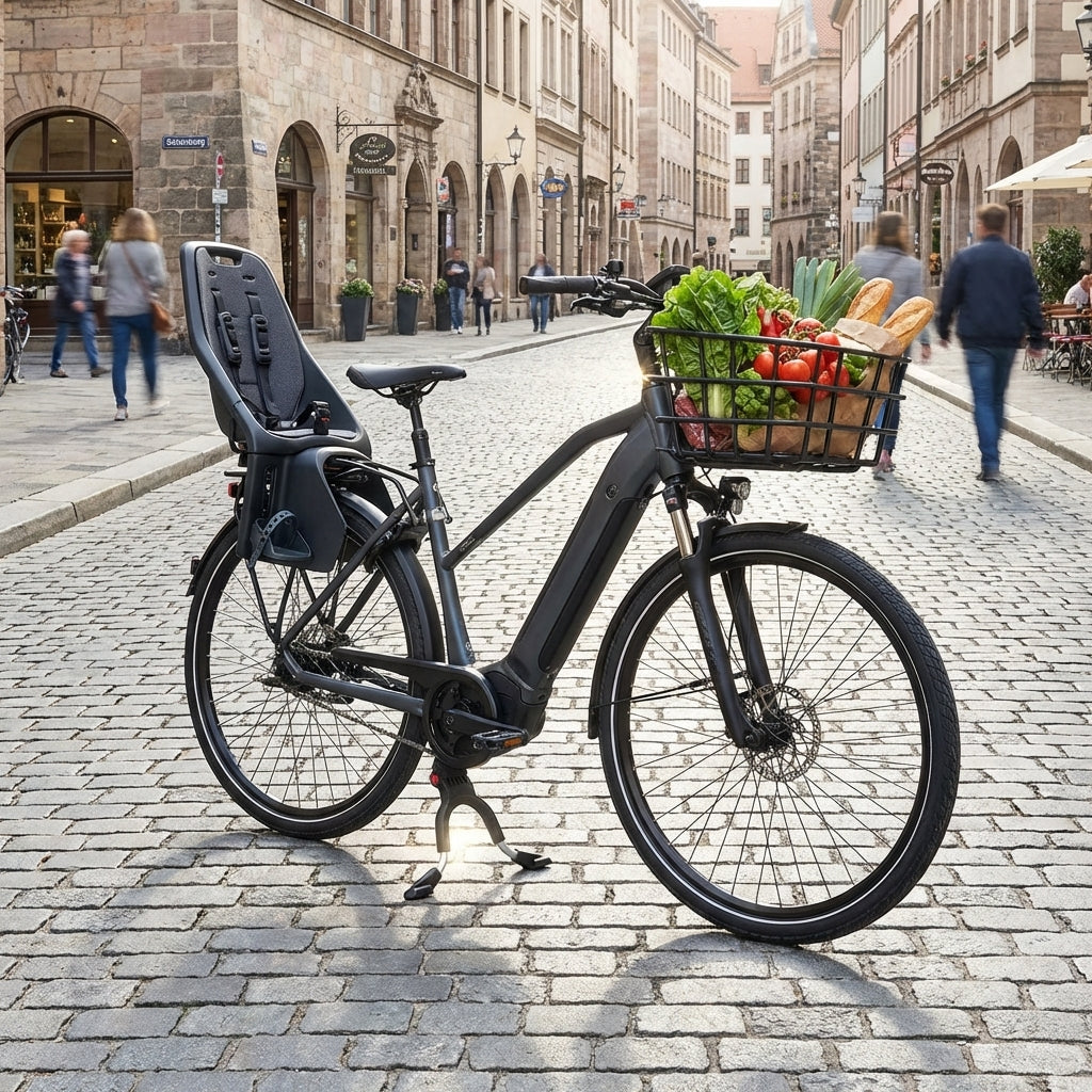 Hebie lite REX Zweibeinständer, schwarz, für 24-29 Zoll Fahrräder, E-Bikes, Lastenräder. Bietet extrem stabilen Stand bis 50kg.