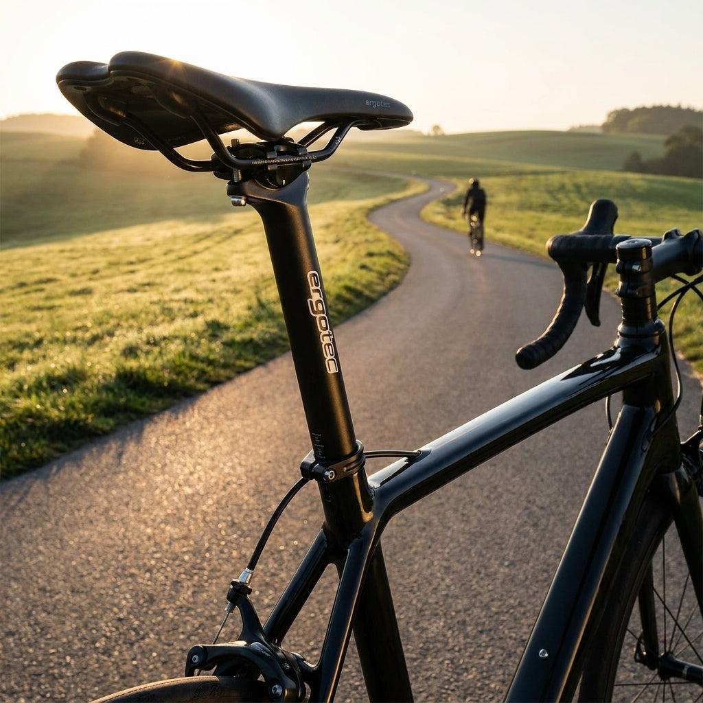 Ergotec Patentsattelstütze Skalar schwarz aus Aluminium. Robuste Fahrrad-Sattelstütze für maximale Sicherheit und Fahrkomfort.