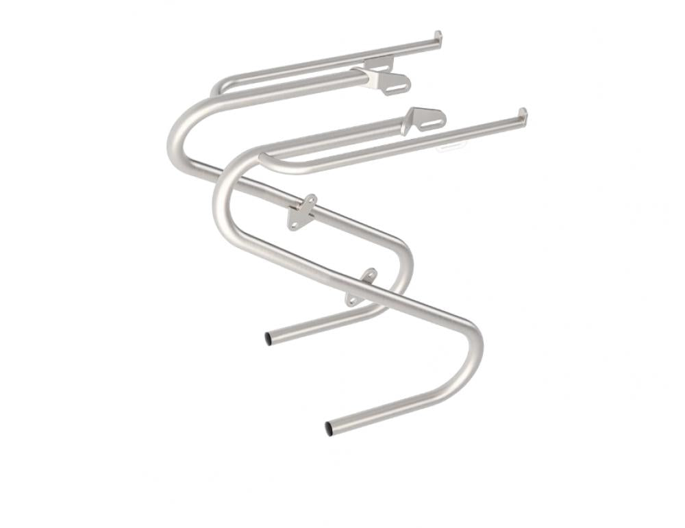 Tubus Duo Titan Gepäckträger silber, für 26-28 Zoll, Titanrohr Ø14/10 mm, für Vorderradmontage ohne Lowrideröse