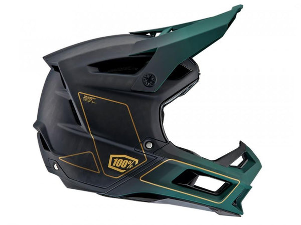 100% Aircraft 2 helmet, Gold/Forest Green, S