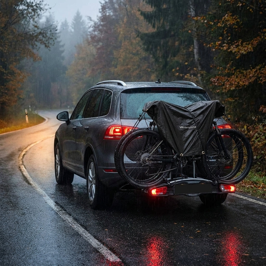 Vk International Fahrradschutzhülle Duo 130 × 250 Cm, Wetterfeste Abdeckung Für 2 Fahrräder, Schwarz