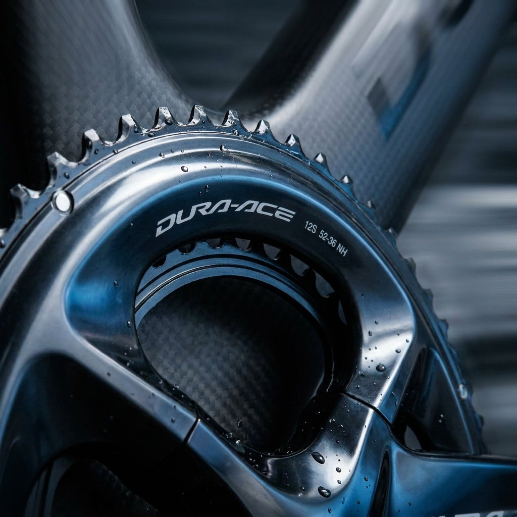 SHIMANO DURA-ACE FC-R9200 52 Zähne Kettenblatt für effiziente Rennrad-Antriebe.