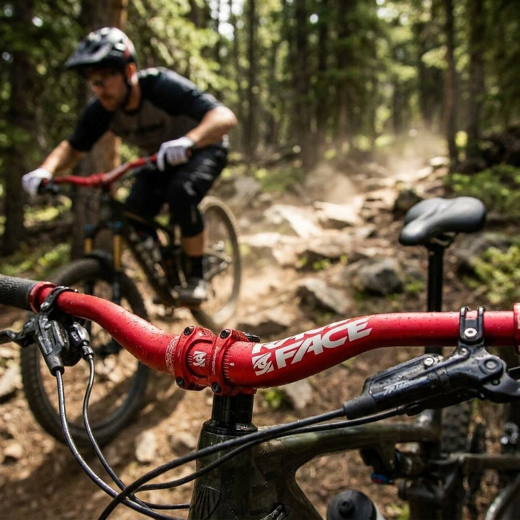 Race Face Turbine Riser Lenker rot, 780x40mm. MTB-Lenker für Trail, All-Mountain, Enduro. Kontrolle & Stabilität.