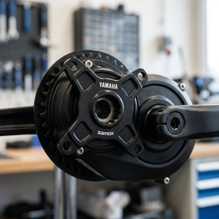 YAMAHA Spider Samox schwarz für PW-ST E-Bike Motoren. Hochwertiges, präzises Bauteil für optimale Leistung und Kompatibilität.