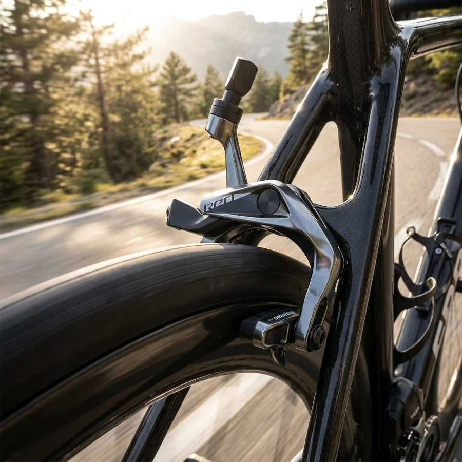 SRAM RED AXS Hinterradbremse für Rennräder. High-Performance Felgenbremse mit Aero Link und SwissStop Carbon-Belägen.