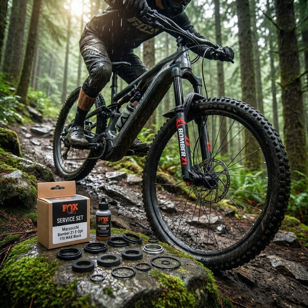FOX Service Set für Marzocchi Bomber Z1 E-Opt 170mm Federgabel Wartung. Optimiert E-MTB & Trailbike Performance und Langlebigkeit.