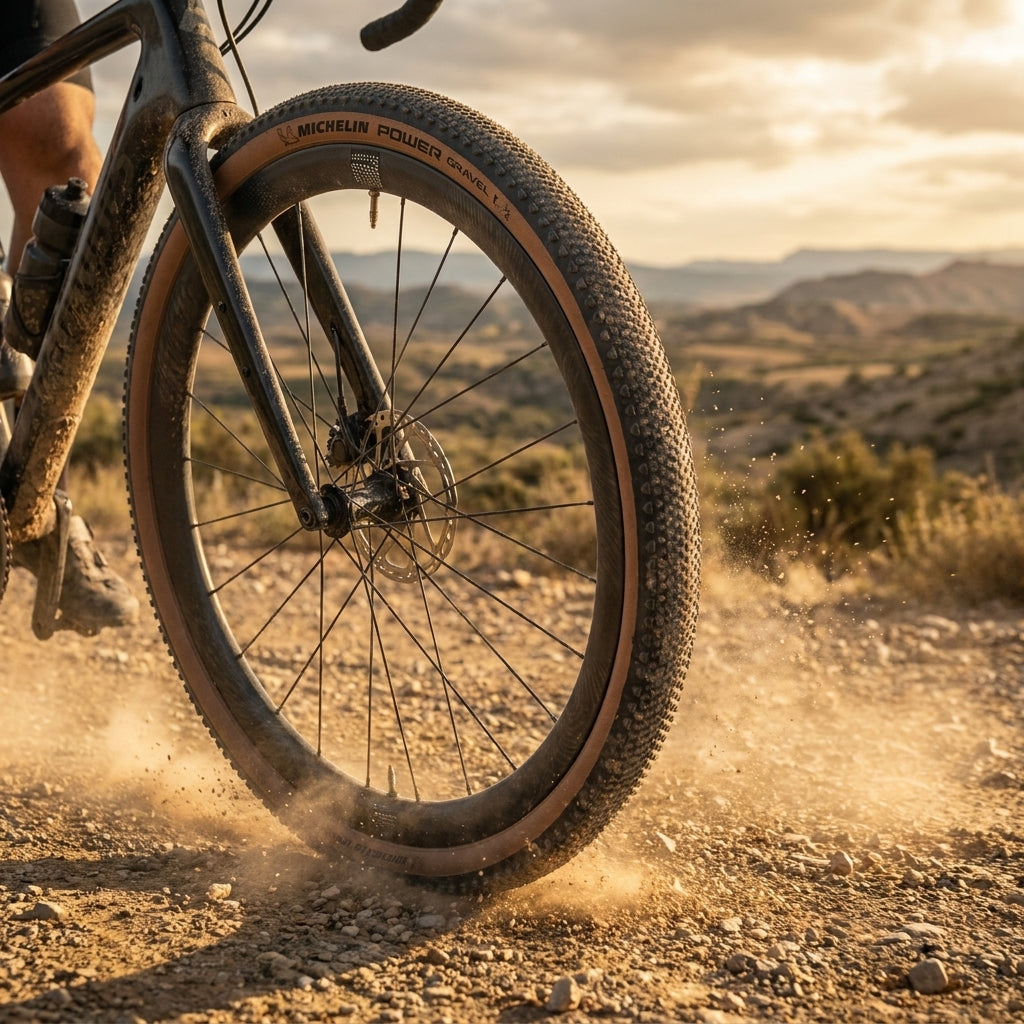 Michelin Power Gravel Reifen: Faltbarer Gravelbike-Reifen in Schwarz/Braun. Exzellenter Grip für Schotter und Offroad-Abenteuer. Top-Performance.
