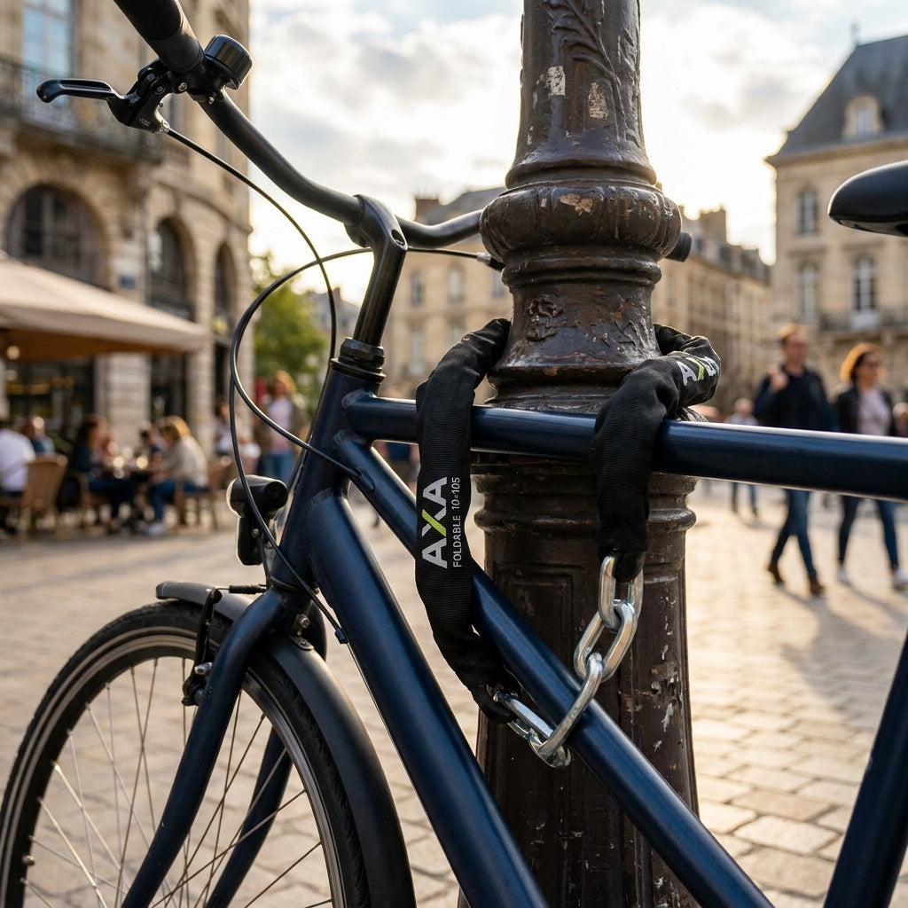 AXA Faltschloss Foldable 10-105. Flexibles, sicheres Fahrradschloss mit hohem Diebstahlschutz für Pendler und Stadtradler.