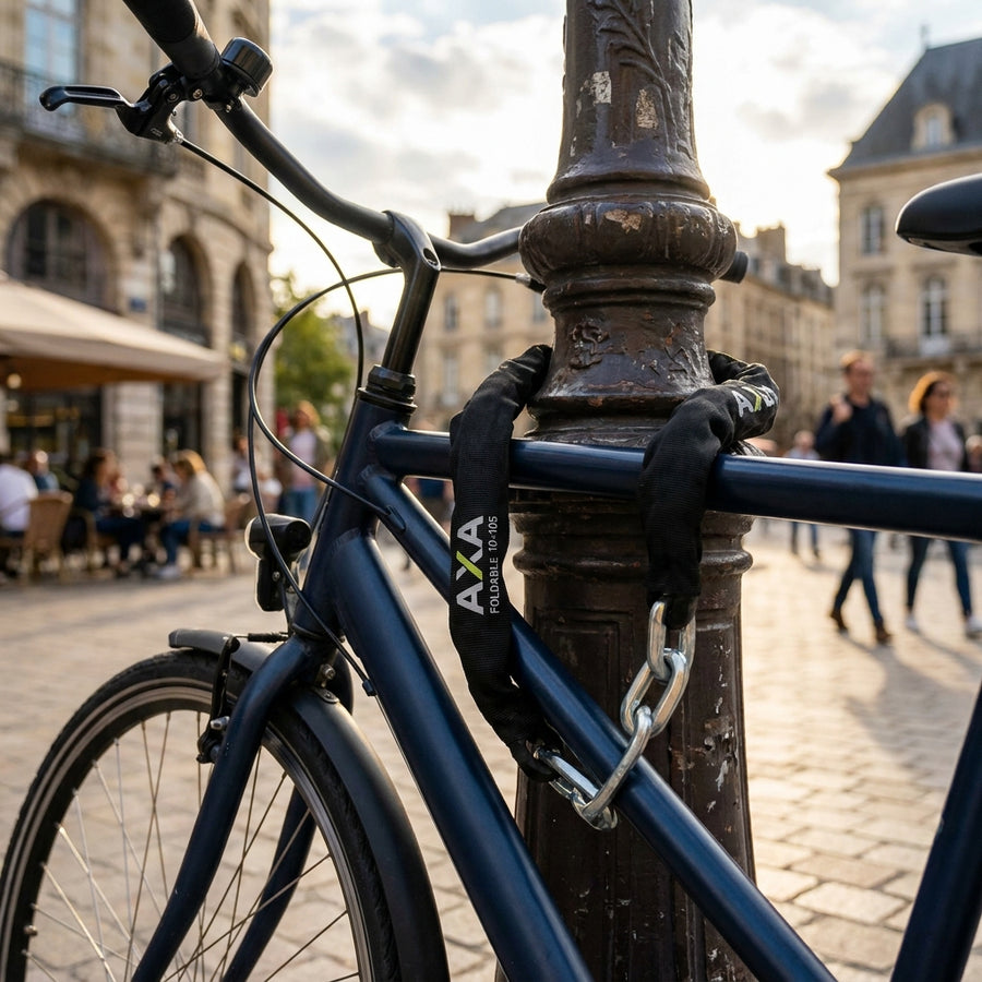 AXA Faltschloss Foldable 10-105. Flexibles, sicheres Fahrradschloss mit hohem Diebstahlschutz für Pendler und Stadtradler.