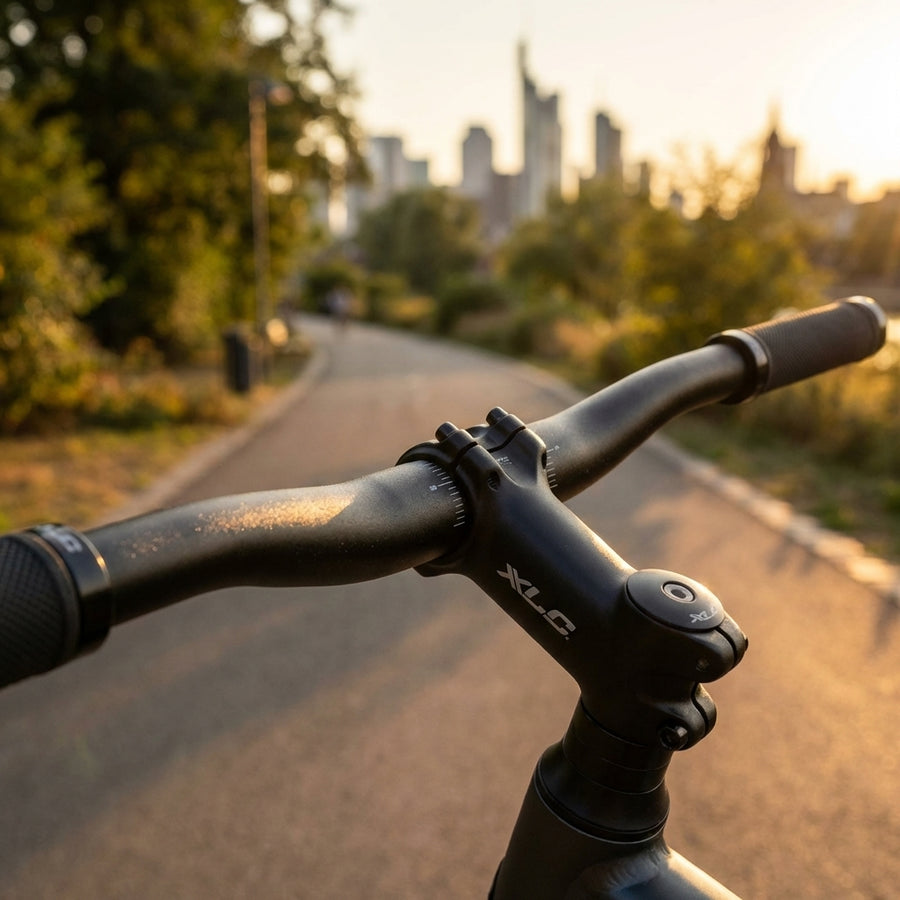 Ergonomischer XLC City-Trekking Lenker HB-C02 in Mattschwarz aus Aluminium für komfortables Radfahren.