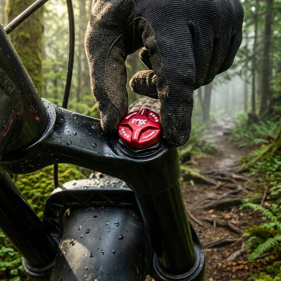 FOX Rebound Knob 2020 SuperStrut SH zur präzisen Zugstufen-Feinjustierung am Fahrrad-Fahrwerk. Original Ersatzteil für optimale Kontrolle.