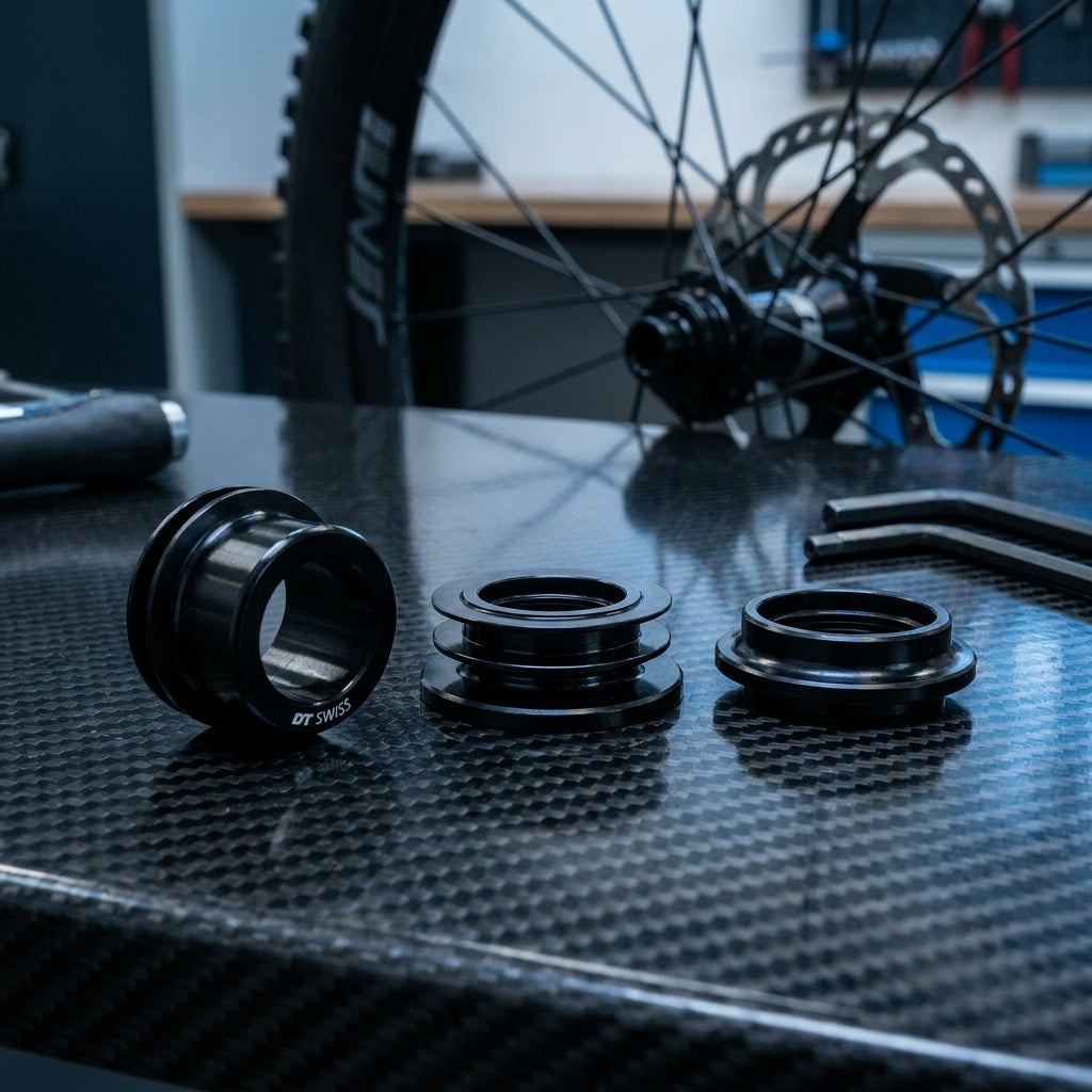DT SWISS Umrüst-Kit Vorderrad-Nabe 15mm. Hochwertiges Fahrrad-Upgrade für 180er Naben und Spline Laufräder. Präzises Ersatzteil.