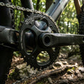 Miche Kettenblatt MTB XM TT SR 40 Zähne, schwarz, 10-fach, am Mountainbike im Wald.