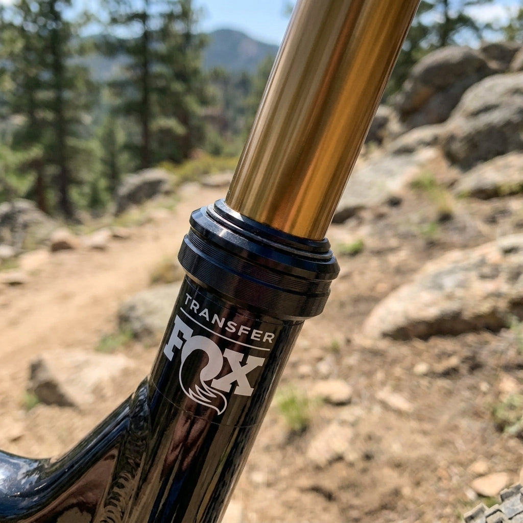 FOX Transfer Upper Post Kashima für präzise MTB-Sattelstützenführung. Hochwertiges Ersatzteil für Mountainbike-Performance.