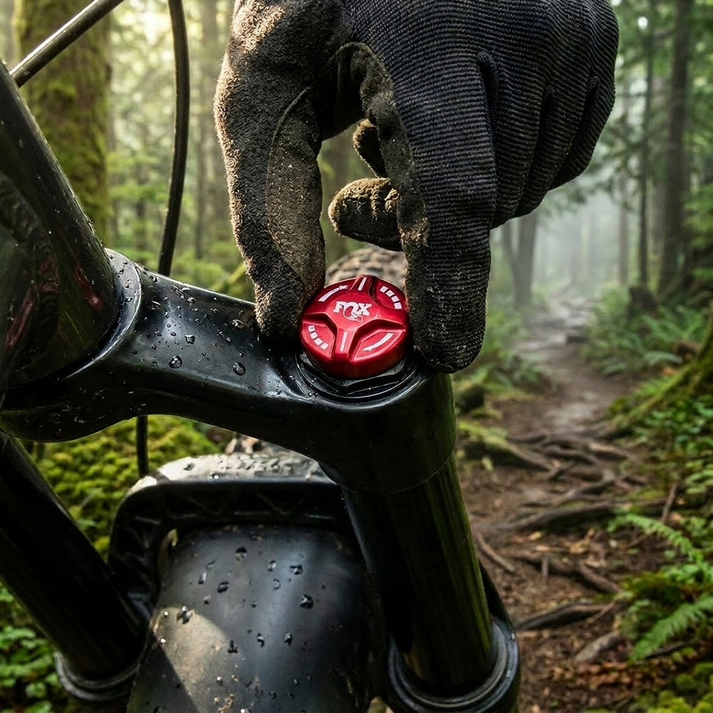 FOX Rebound Knob 2020 SuperStrut SH für präzise Zugstufen-Feinjustierung am Mountainbike Fahrwerk. Werkzeuglose Kontrolle.
