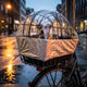 Pieper Luna Regenhaube für Hundefahrradkorb, wasserabweisend, reflektierend, perfekte Passform für Hinterradkorb, einfache Befestigung, silber/transparent