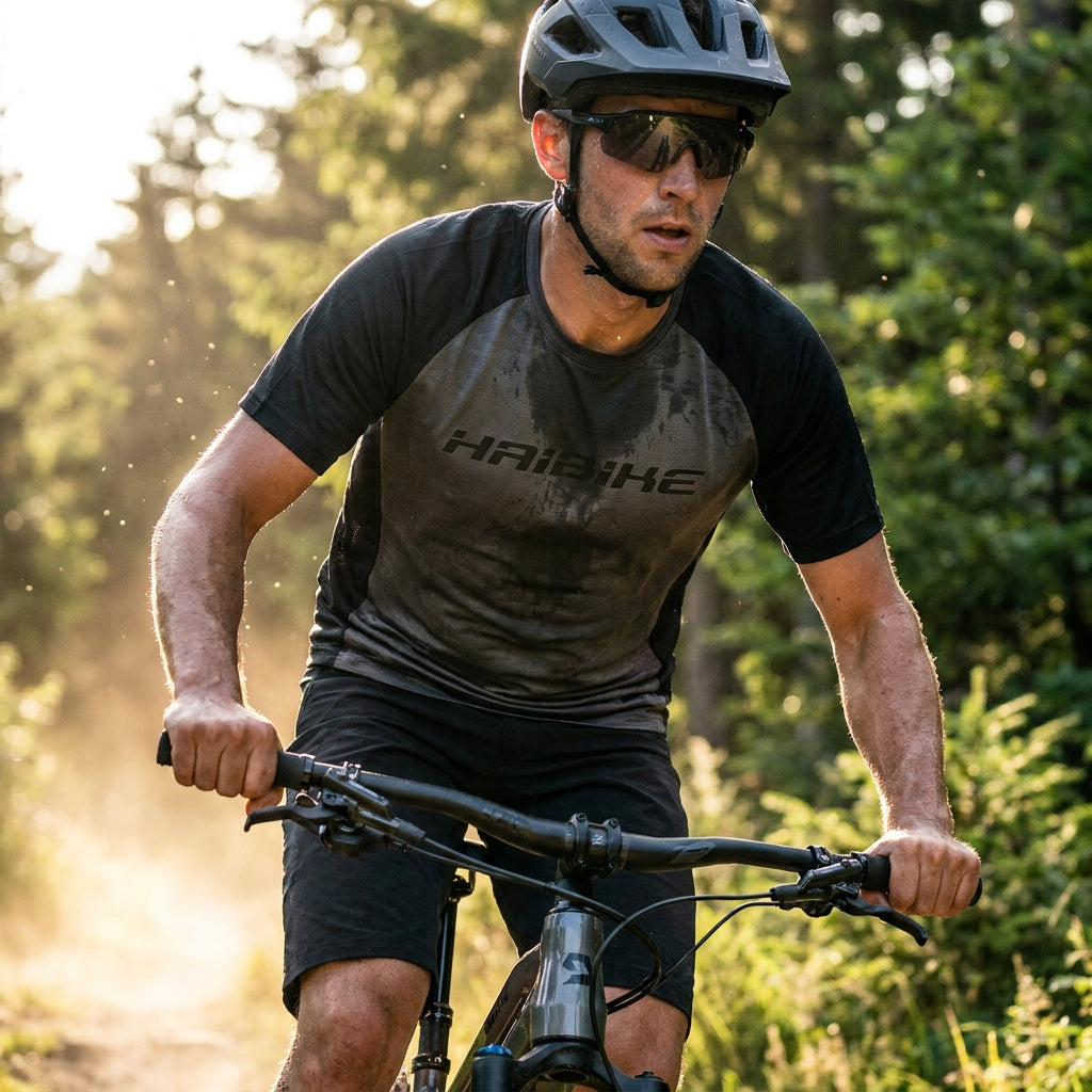 Haibike Elvas M T-Shirt für Herren. Atmungsaktives Fahrrad-Shirt für Mountainbike und E-Bike. Sportlicher Komfort für Abenteuer.