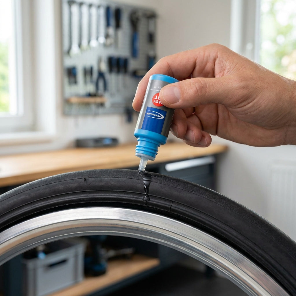 Schwalbe EASY FIT Montageflüssigkeit 50 ml - Einfache Fahrradreifen-Montage mit Schwammdose - Montage-Fluid