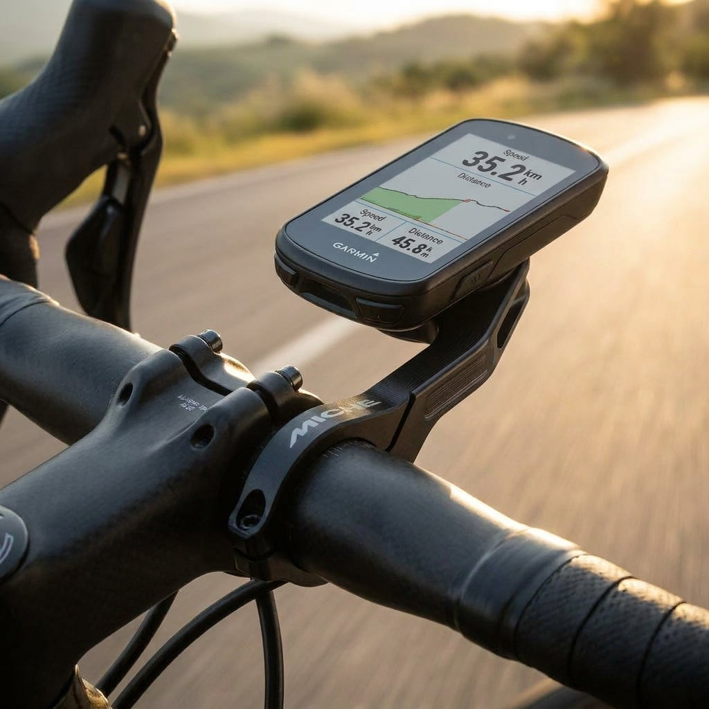 Miche Computerhalter Alu Schwarz für Garmin und Wahoo. Ultraleichter, CNC-gefräster Fahrradhalter für Rennräder.