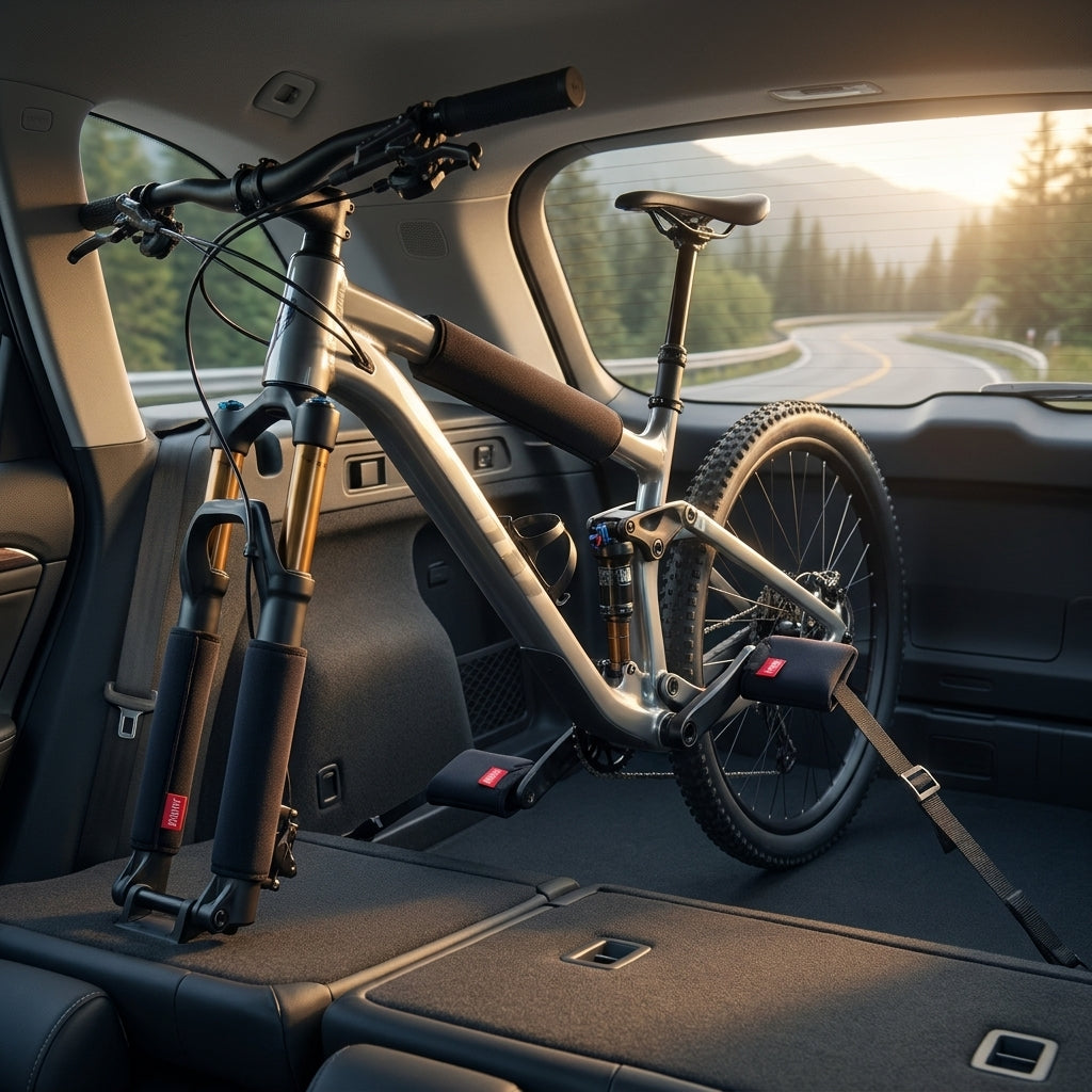 Fahrer Transport-Kratzschutzset für Pedale und Rahmen. Schützt Fahrräder sicher im Auto oder auf dem Träger vor Kratzern.