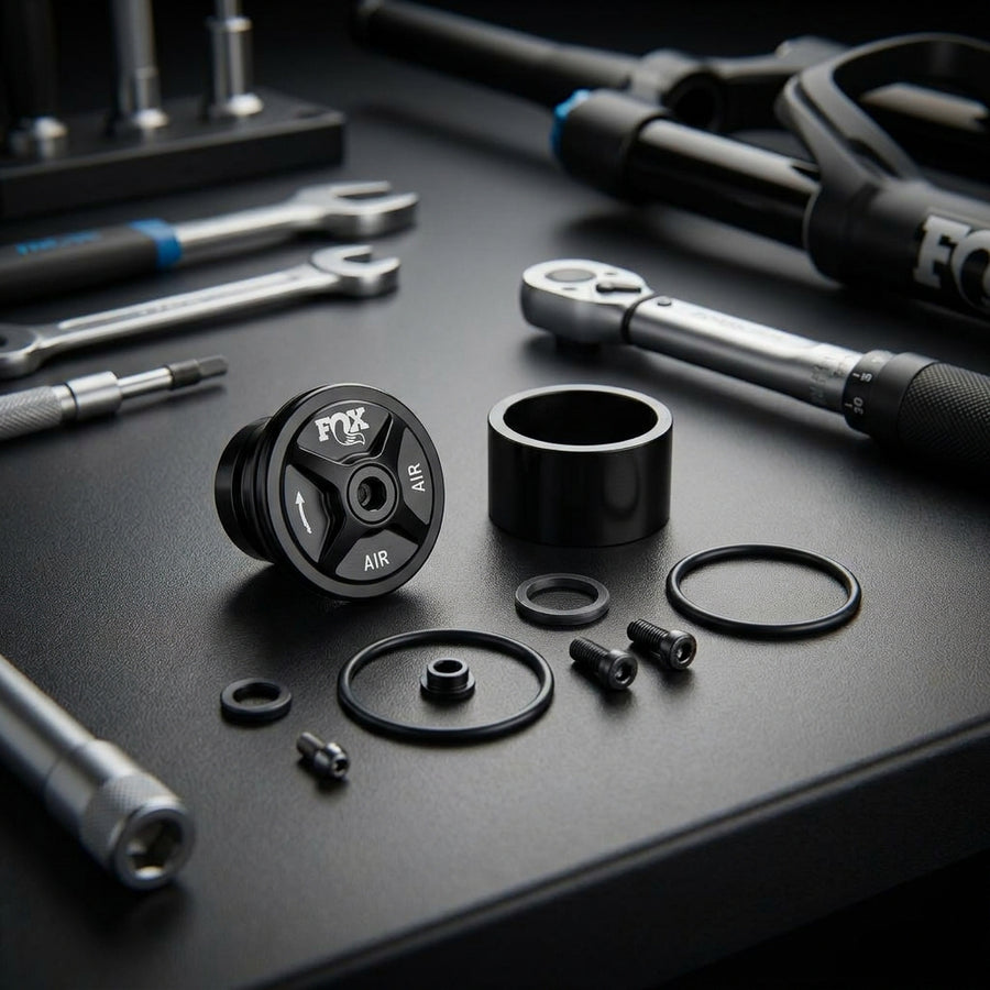 FOX Service Set Topcap Assy FLOAT LC NA2 32 Black für präzise Federgabel Wartung und Performance Upgrade. Fahrradteile.