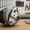 Bosch Montageplatte lang rechts BDU37YY, stabile Halterung für Bosch Antriebe, auf Werkbank.