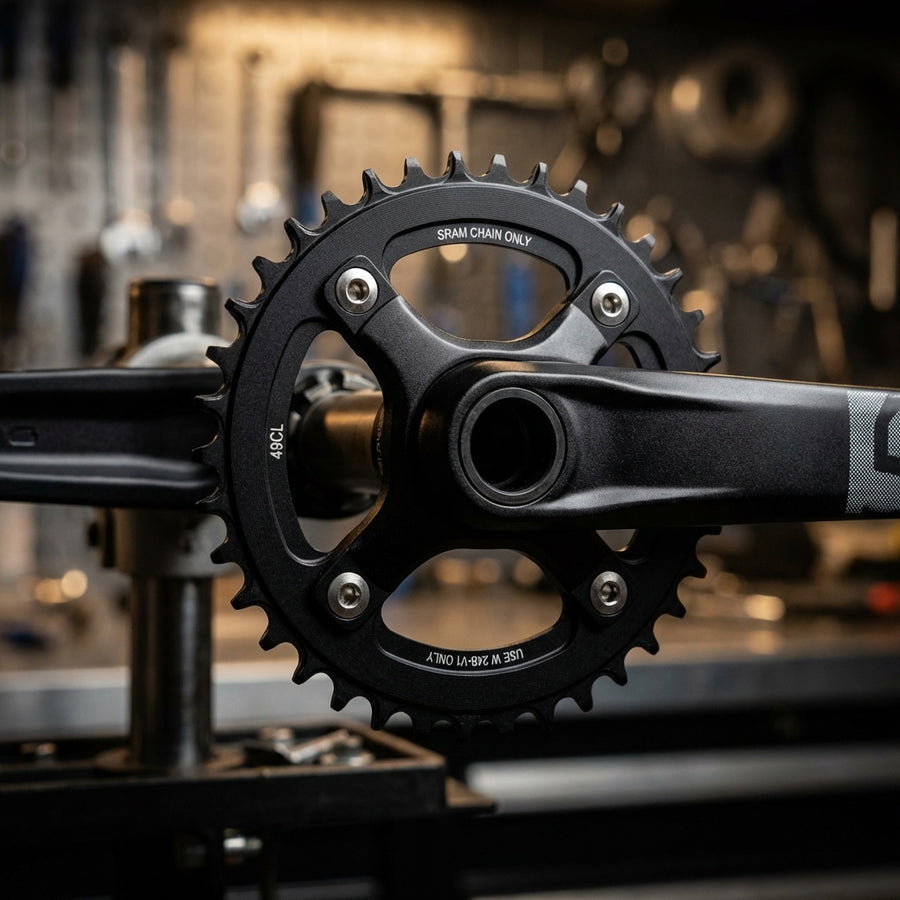 Truvativ Kettenblatt 38T 104mm Alu schwarz für 10-fach MTB Schaltung GXP BB30 kompatibel.