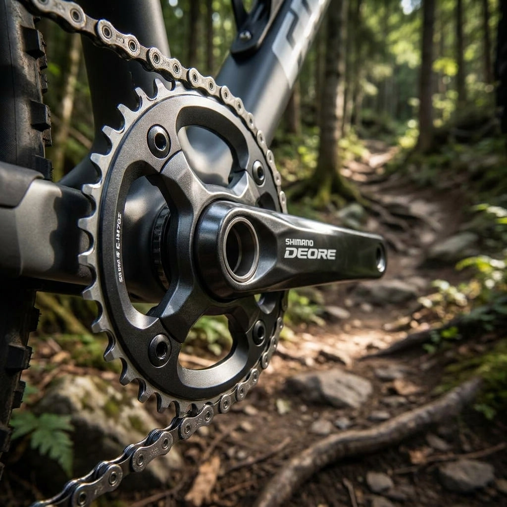 SHIMANO DEORE Kettenblatt FC-M782 30 Zähne für präzisen 10-fach Mountainbike-Antrieb im Wald.