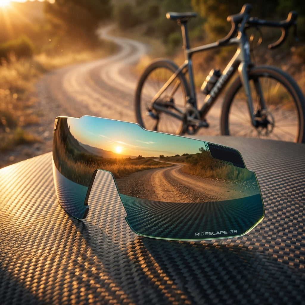 Shimano Ridescape Gravel Ersatzglas für S-Phyre 2 Brille Größe S für klare Sicht beim Radfahren auf Schotter.